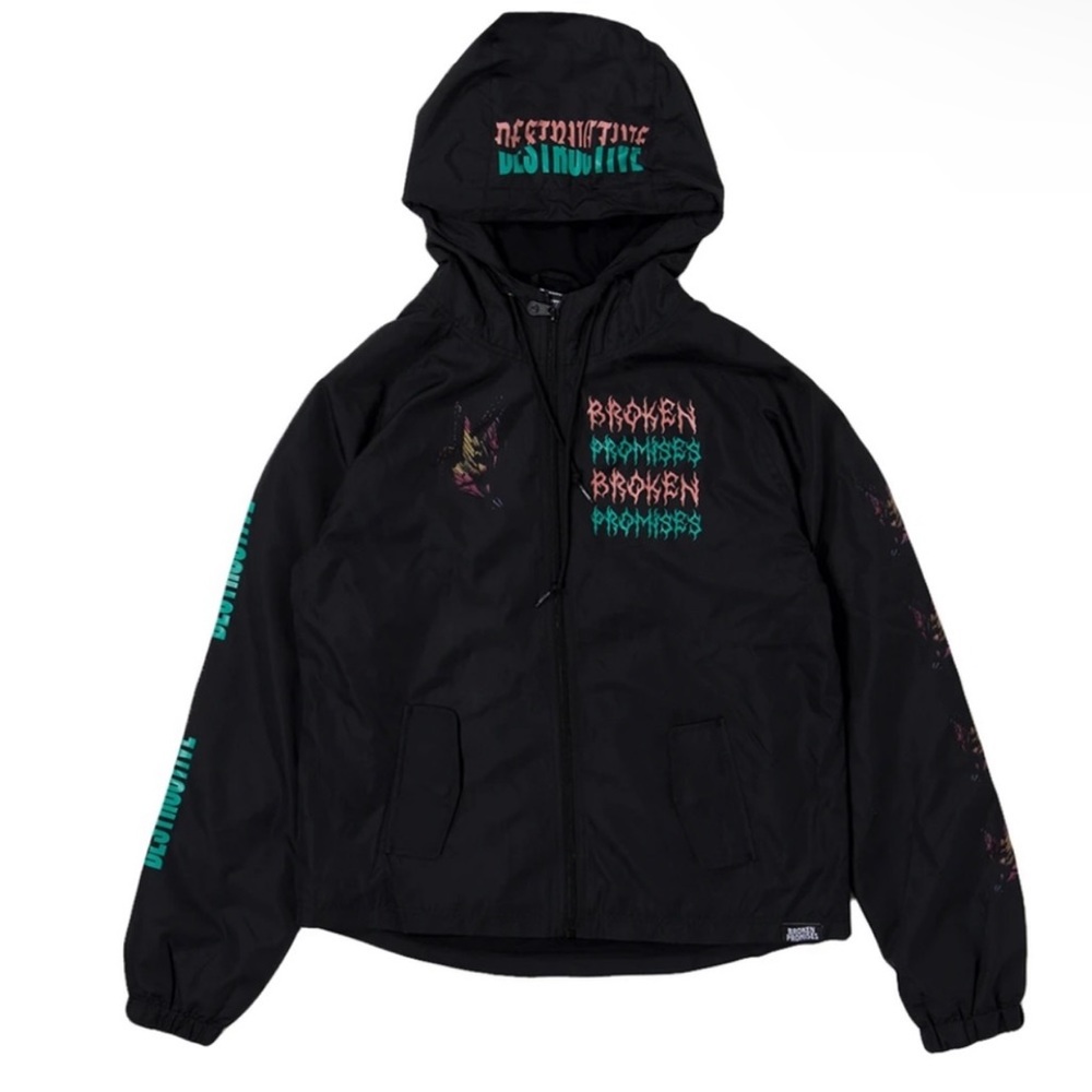 Destructive nature broken promises windbreaker jacket
